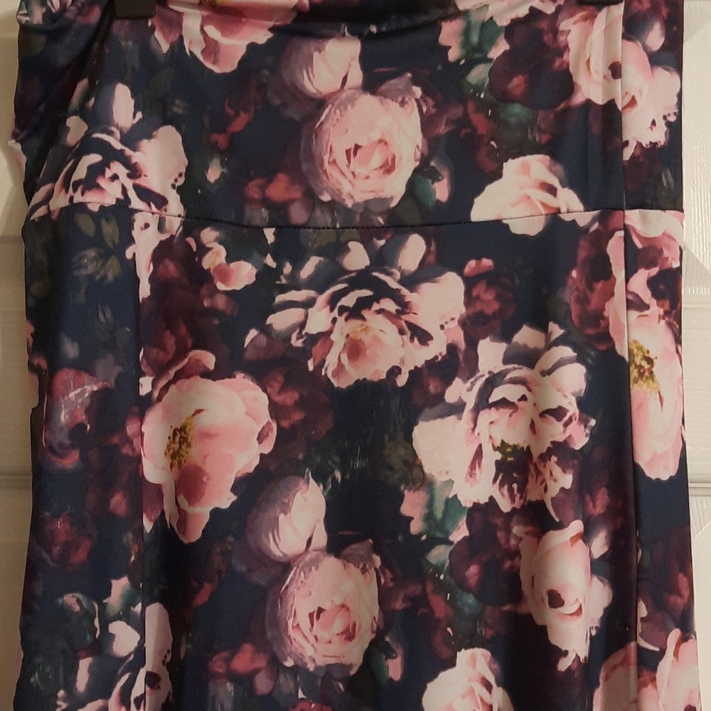 LulaRoe Pink Floral Maxi Skirt XL